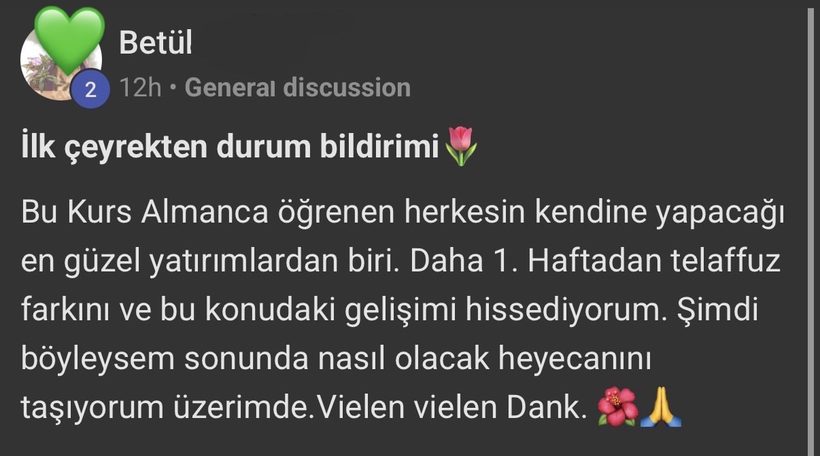 Öğrenci geri dönüşü