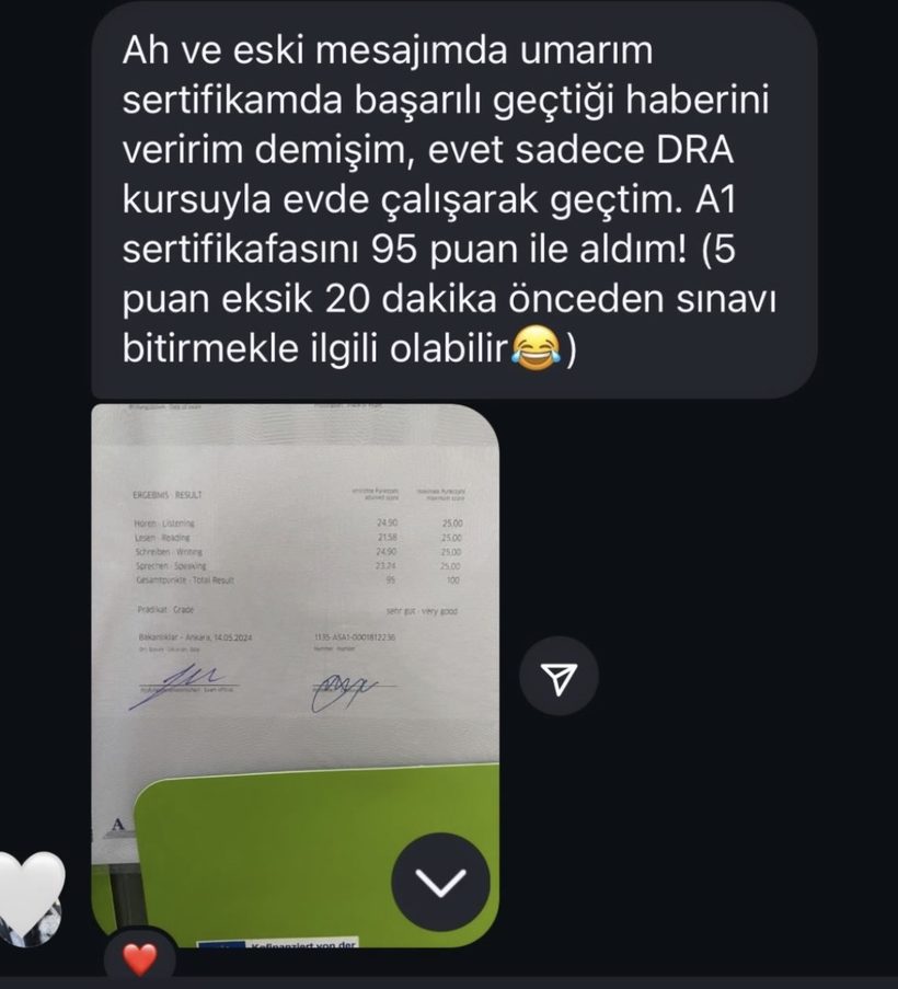 Öğrenci geri dönüşü ve sertifikası